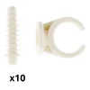 Lot de 10 clips avec chevilles diamètre 20mm - Blanc --Zenitech Sale
