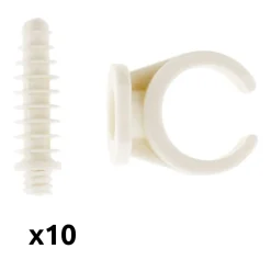 Lot de 10 clips avec chevilles diamètre 20mm - Blanc --Zenitech Sale