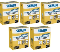 Lot de 5 Colles en Poudre pour Papiers Peints Légers et Lourds , Boite 250 g-Semin