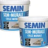 Lot de 2 Colles pour Toiles de Verre et Revêtements Muraux Légers Sem Murale, Prêt à l'Emploi, Seau 5 kg-Semin Sale
