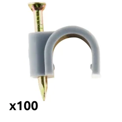Lot de 100 crochets de fixation diamètre 10mm - Gris -^Zenitech Clearance