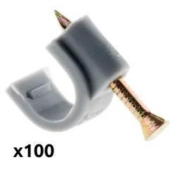 Lot de 100 crochets de fixation diamètre 10mm - Gris -^Zenitech Clearance