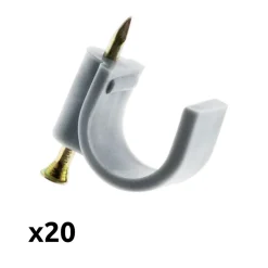 Lot de 20 crochets fixation diamètre 20mm - Gris -^Zenitech Best