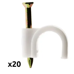 Lot de 20 crochets fixation diamètre 5mm - Blanc -^Zenitech Hot
