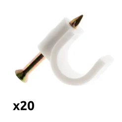 Lot de 20 crochets fixation diamètre 5mm - Blanc -^Zenitech Hot