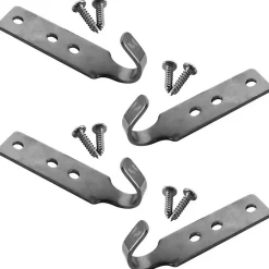 Lot de 4 crochets inox + 8 vis pour piscine hors sol en bois --Linxor