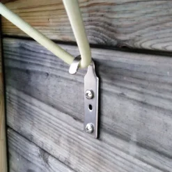 Lot de 4 crochets inox + 8 vis pour piscine hors sol en bois --Linxor