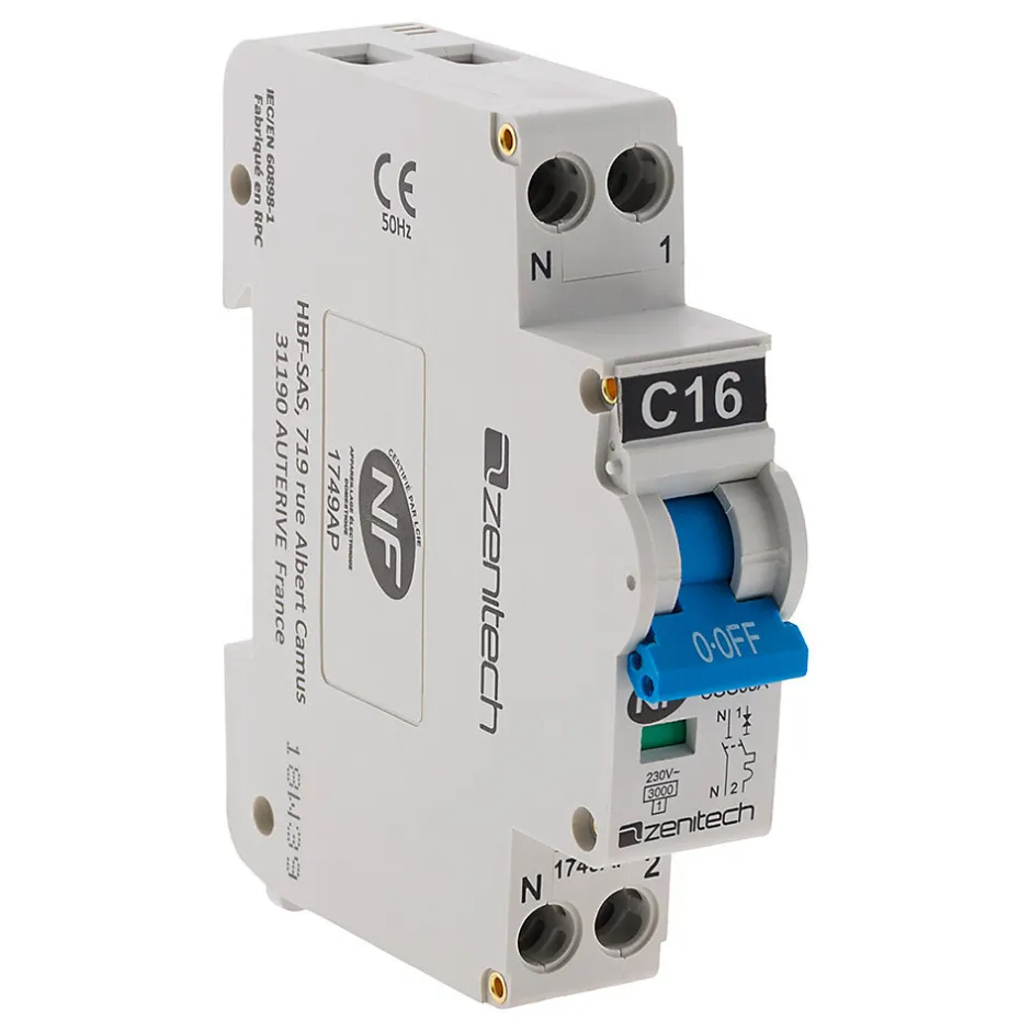 Lot de 20 disjoncteurs 16A PH/N - NF -^Zenitech Online