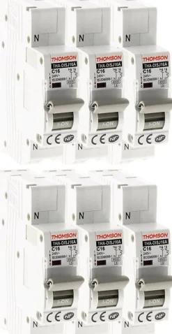 Lot de 6 disjoncteurs PH+N 16A NF-Thomson Sale