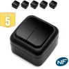Lot de 5 Double va et vient étanche IP54 - - Noir - NF^Viko By Panasonic Sale