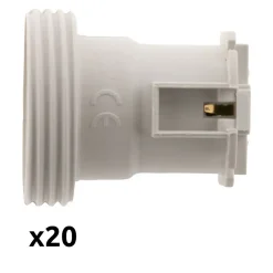 Lot de 20 douilles de chantier E27 - Blanc -^Zenitech Best