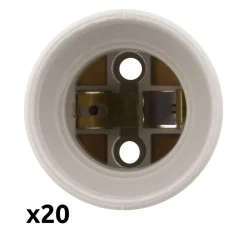 Lot de 20 douilles de chantier E27 - Blanc -^Zenitech Best