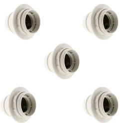 Lot de 5 douilles E27 + bague - Blanc -^Zenitech