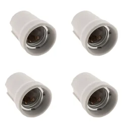 Lot de 4 douilles E27 porcelaine à vis - Blanc -^Zenitech New