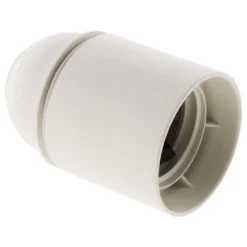 Lot de 2 douilles lisses sans bague E27 - Blanc --Zenitech New