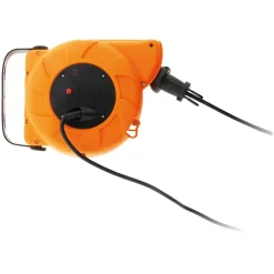 Lot de 4 enrouleurs muraux câble HO5VV-F 3G1mm² 11m + 2m - Orange -^Zenitech