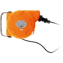 Lot de 4 enrouleurs muraux câble HO5VV-F 3G1mm² 11m + 2m - Orange -^Zenitech