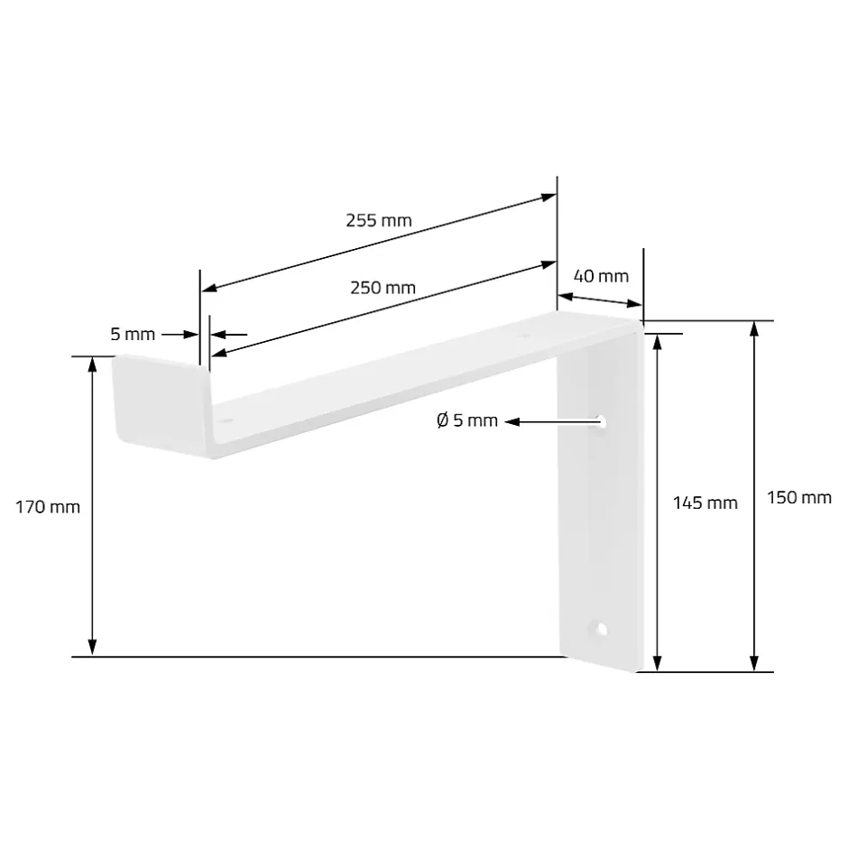 Lot de 2 Equerres d'Etagere murale support robuste en métal blanc^Ml-Design Hot