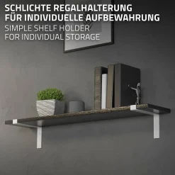Lot de 2 Equerres d'Etagere murale support robuste en métal blanc^Ml-Design Hot