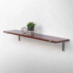 Lot de 2 Equerres d'Etagere murale support robuste en métal gris-Ml-Design Best