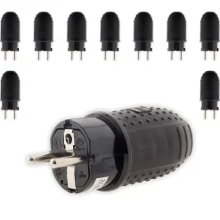 Lot de 10 fiches caoutchouc mâles 16A 2P+T -^Zenitech Best