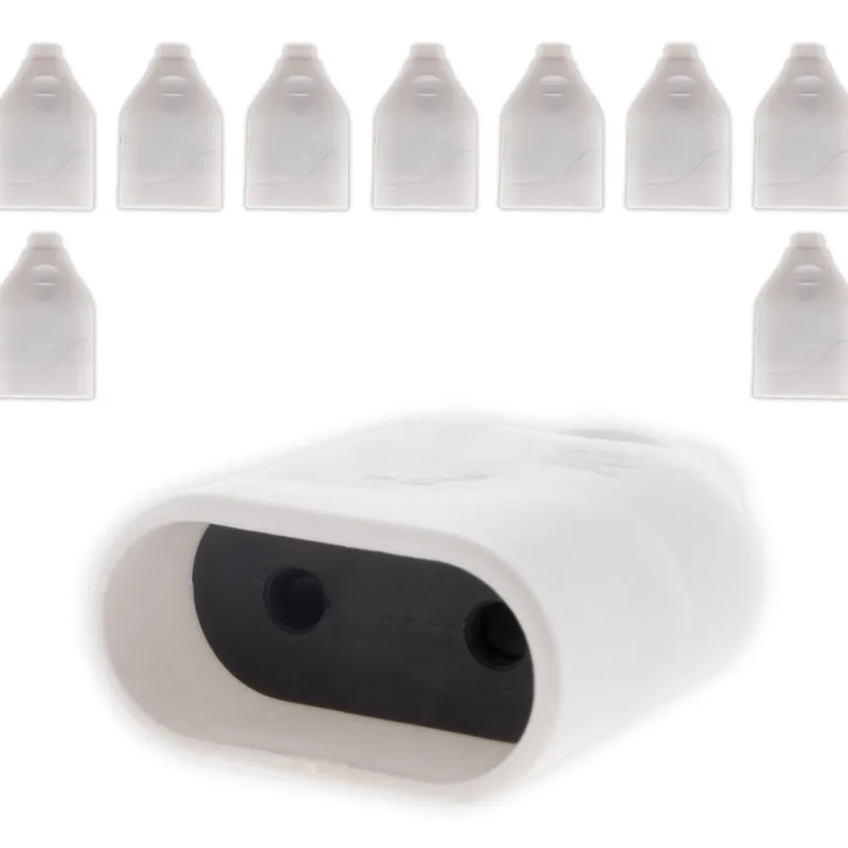 Lot de 10 fiches femelles 2P 6A - Blanc --Zenitech