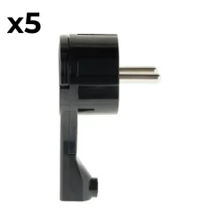 Lot de 5 fiches mâles 16A extraplate - Noire -^Zenitech Discount