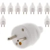 Lot de 10 fiches mâles 16A 2P+T - Blanc --Zenitech Sale