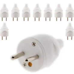 Lot de 10 fiches mâles 16A 2P+T - Blanc --Zenitech Sale