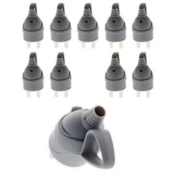 Lot de 10 fiches mâles anneau -16A 2P+T - Gris --Zenitech Hot