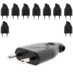 Lot de 10 fiches mâles 2P 6A latérales - Noir -^Zenitech Hot