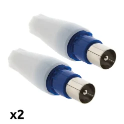 Lot de 2 fiches TV mâles diamètre 9,5mm sortie droite --Zenitech Discount
