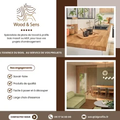 Lot de 10 Goulottes MDF Passes-câbles à couvercle, L.2.44 m x H.5.5 cm, Ep. 18 mm-Wood&Sens New