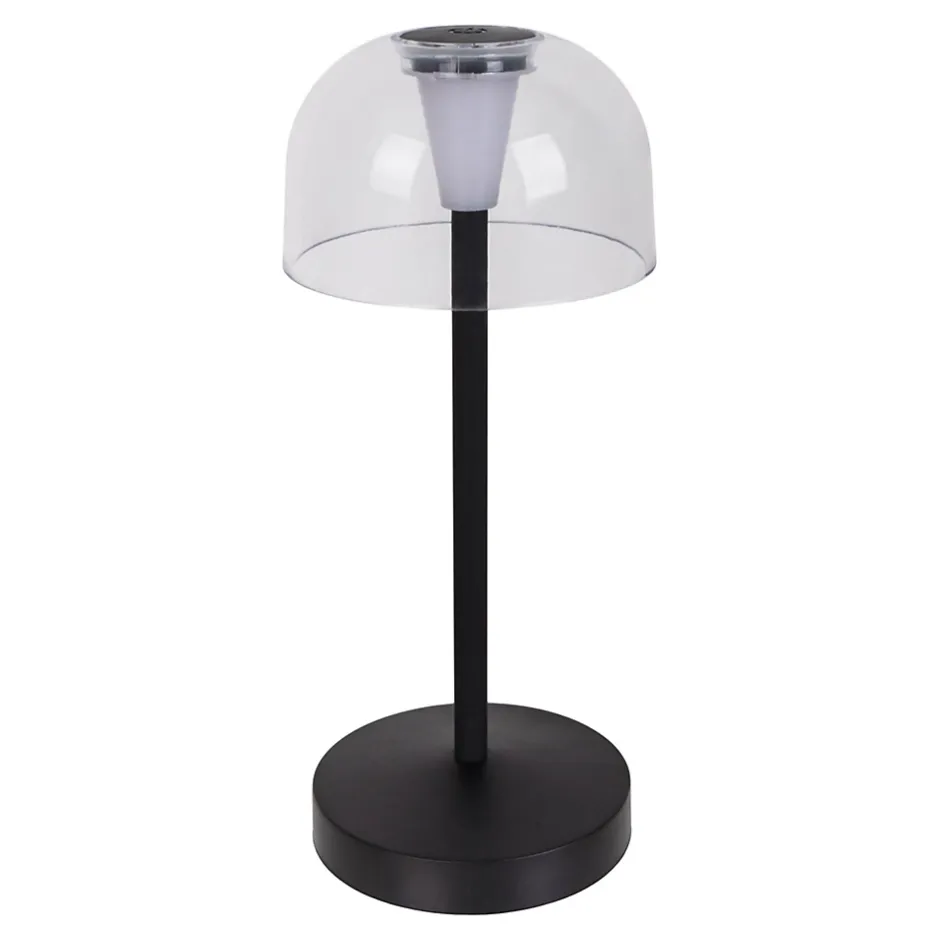 Lot de 2 lampes de table LED rechargeables 'Gomba' pour l'extérieur et l'intérieur, en métal et plastique noir , hauteur 18,5 cm^Näve Sale