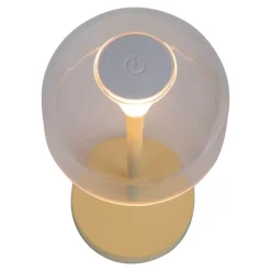 Lot de 2 lampes de table LED rechargeables 'Gomba' pour l'extérieur et l'intérieur, en métal et plastique jaune, hauteur 18,5 cm-Näve Outlet