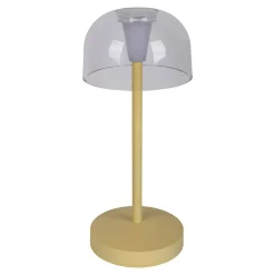 Lot de 2 lampes de table LED rechargeables 'Gomba' pour l'extérieur et l'intérieur, en métal et plastique jaune, hauteur 18,5 cm-Näve Outlet