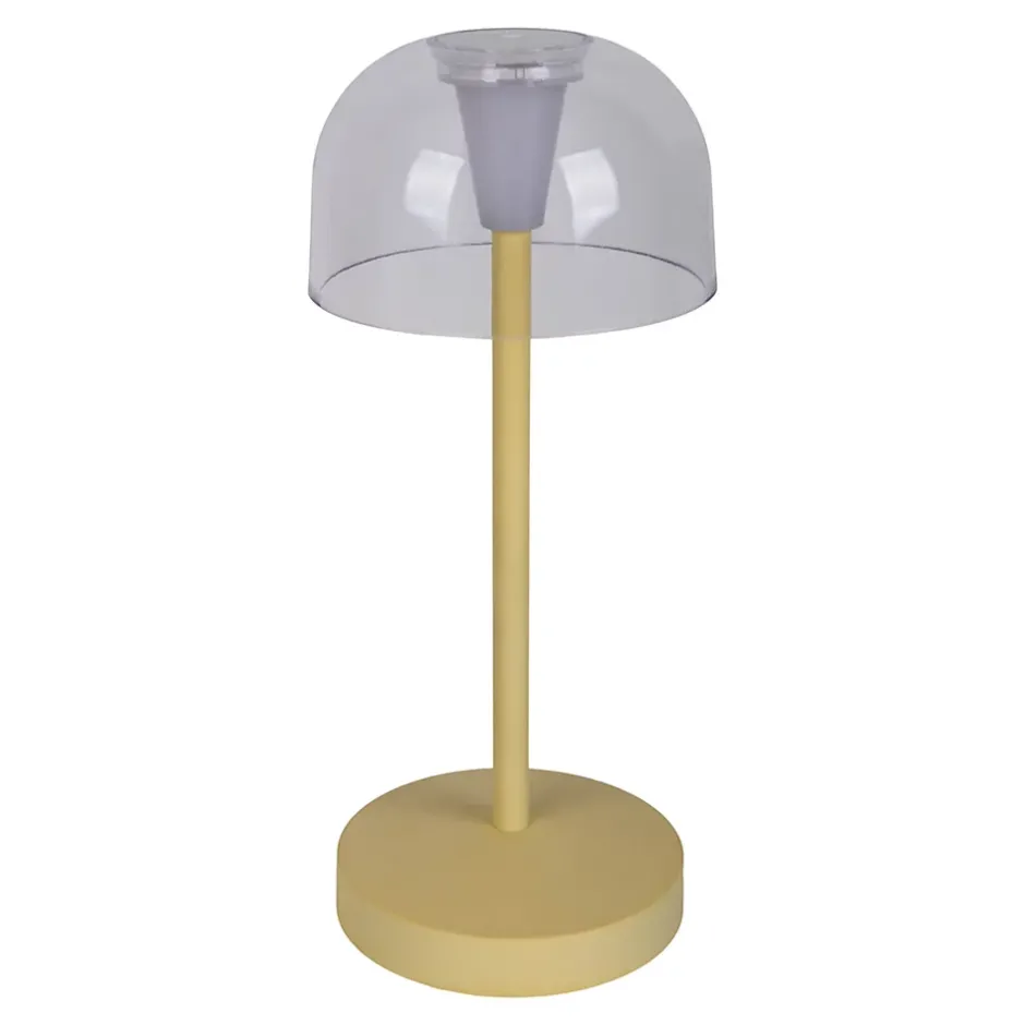 Lot de 2 lampes de table LED rechargeables 'Gomba' pour l'extérieur et l'intérieur, en métal et plastique jaune, hauteur 18,5 cm-Näve Outlet