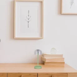 Lot de 2 lampes de table LED rechargeables 'Gomba' pour l'extérieur et l'intérieur, en métal et plastique menthe, hauteur 18,5 cm-Näve Clearance