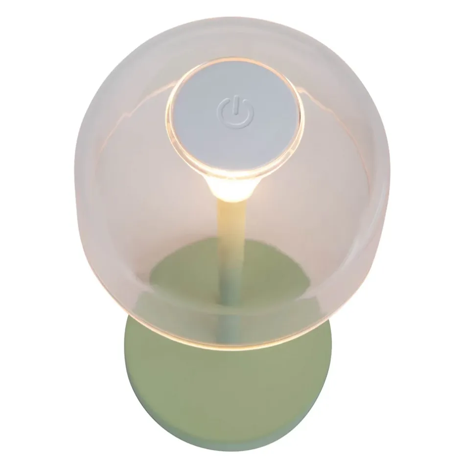 Lot de 2 lampes de table LED rechargeables 'Gomba' pour l'extérieur et l'intérieur, en métal et plastique menthe, hauteur 18,5 cm-Näve Clearance