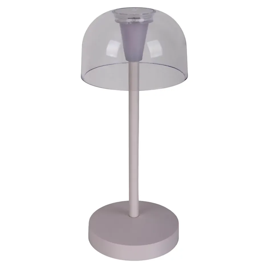 Lot de 2 lampes de table LED rechargeables 'Gomba' pour l'extérieur et l'intérieur, en métal et plastique blanc , hauteur 18,5 cm^Näve Clearance