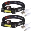 Lot de 2 Lampes Frontales LED Waterproof Rechargeables USB - Réglables - Éclairage Puissant - Résistantes Pluie et Humidité - x2-Moby Swift New