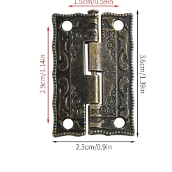 Lot de 20 mini charnières de porte rétro en bronze antique pour boîtiers en bois, armoires, boîtes à bijoux-Deko Discount