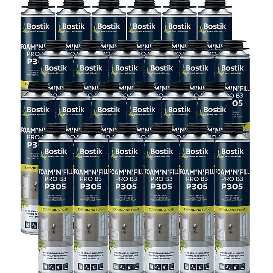 Lot de 24 Mousses expansives PU pistolable P305 Foam'n'Fill Pro B3 750ml-Bostik Online