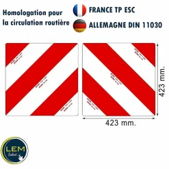 Lot de 2 panneaux carrés 423x423mm en aluminium homologué-Lem Select New