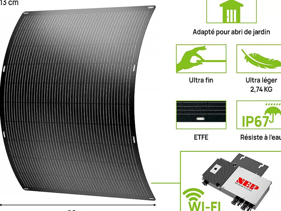 Lot de 2 panneaux solaire plug and play flexible 400w "Urban center" Noir^Viva Green Online