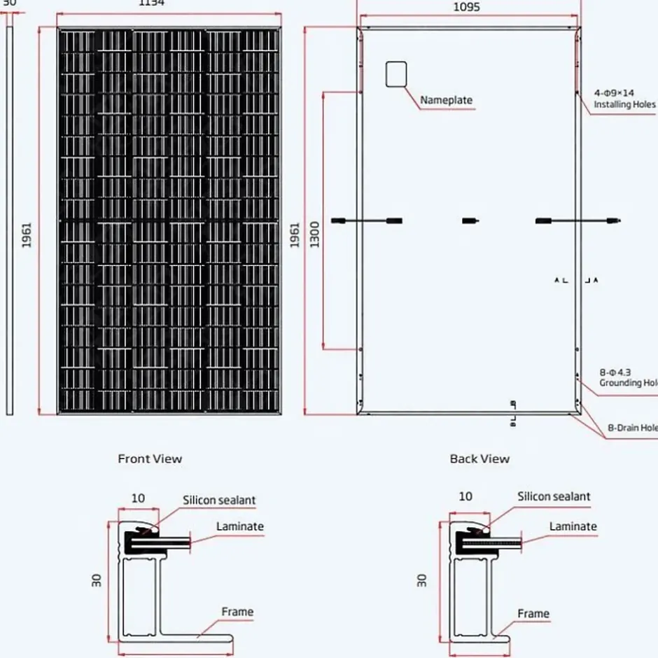 Lot de 2 Panneaux solaires 500Wc TrinaSolar Bifacial - Bi-verre^Trina Solar Sale