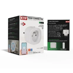 Lot de 3 Prises intérieures 3680W connectées Wifi + Radio fréquence+ 3 Interrupteurs ON/OFF + Télécommande Sans Fil^Kyf Best