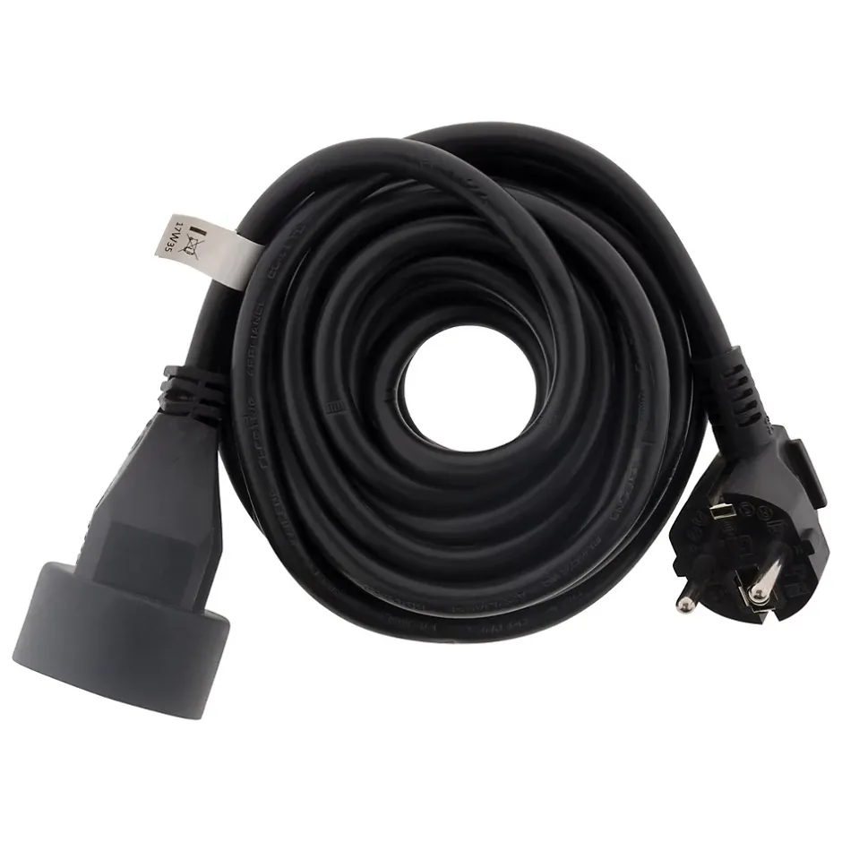 Lot de 3 prolongateurs 16A HO5VV-F 3G1,5mm² - Noir 3m --Zenitech