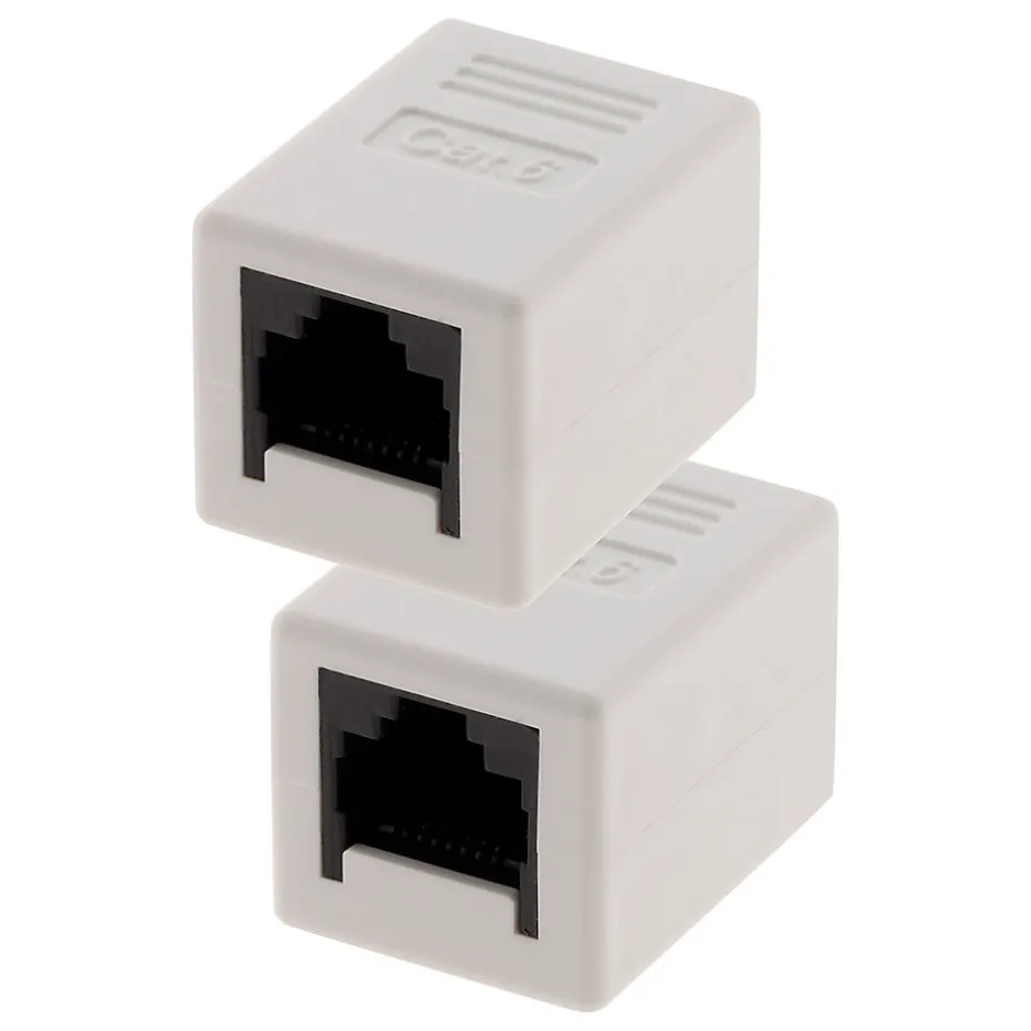 Lot de 2 raccords RJ45 F/F CAT6 - Blanc --Zenitech