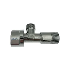 Lot de 3 Robinet vanne d'angle chrome avec rosace 1/2